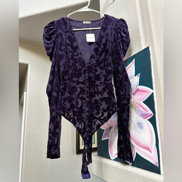 Free People Intimately Magic Hour Velvet Burnout Bodysuit - Picture 9 of 9